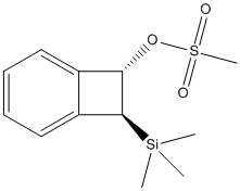 Molecular Structure of 126543-58-6 (Bicyclo[4.2.0]octa-1,3,5-trien-7-ol, 8-(trimethylsilyl)-, methanesulfonate,trans-)